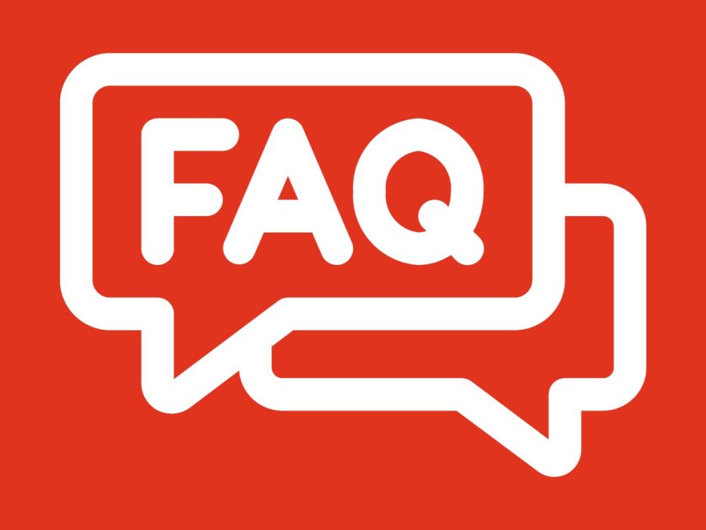 FAQ icon with overlapping speech bubbles.