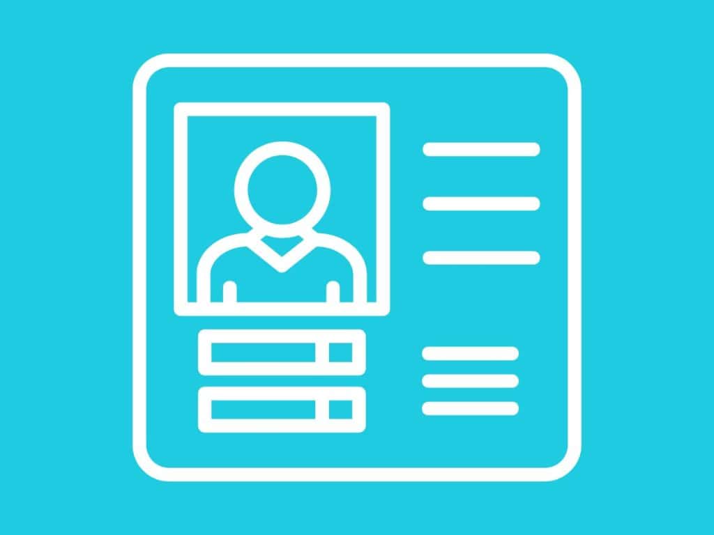 Profile icon with text fields for marketing buyer persona development.