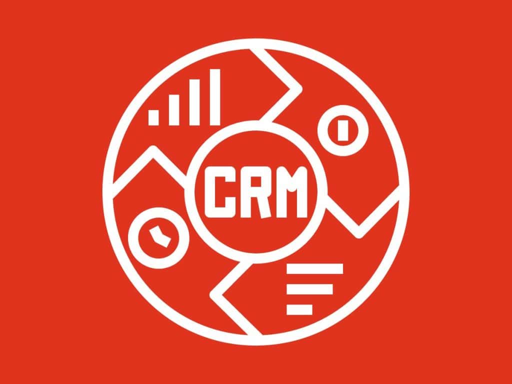 CRM system icon highlighting customer relationship management in marketing.