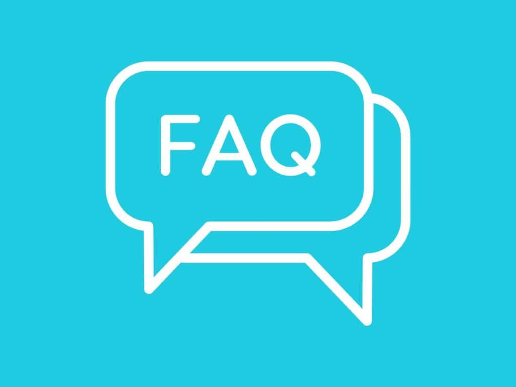 FAQ conversation bubble icon for user help and support in digital marketing.