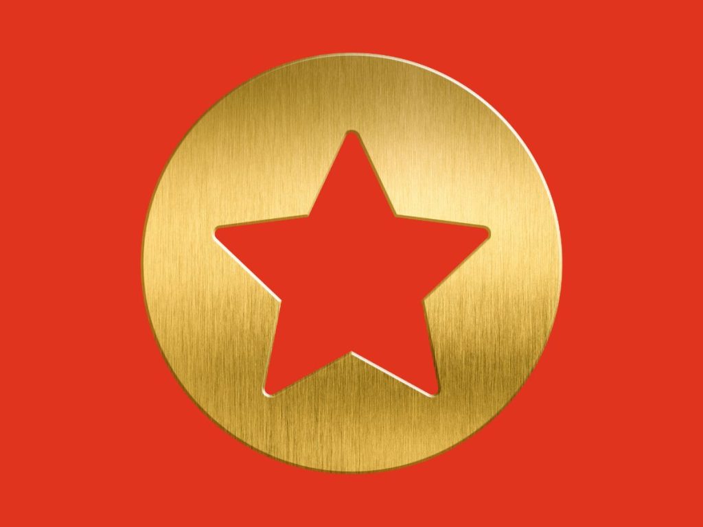 Gold star badge symbolizing premium quality and top-rated marketing practices.